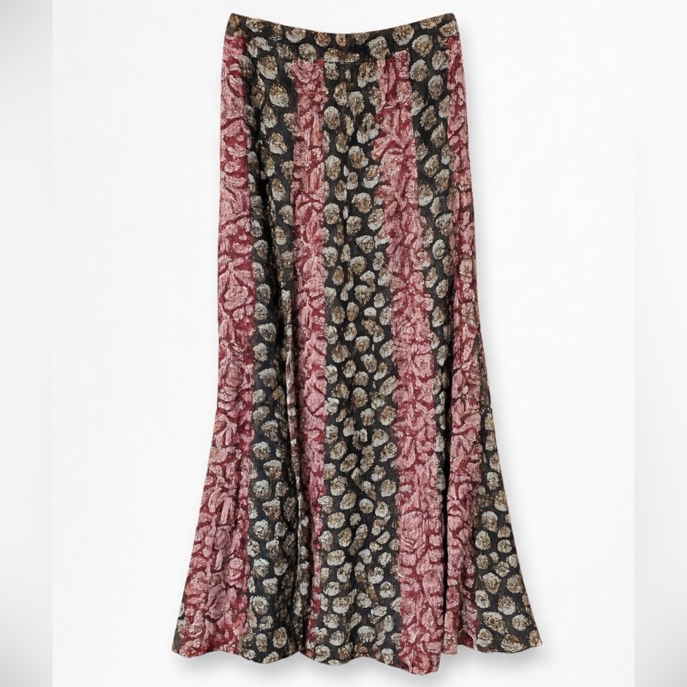 NATURAL LIFE Multicolor Leaf Print Maxi Skirt
